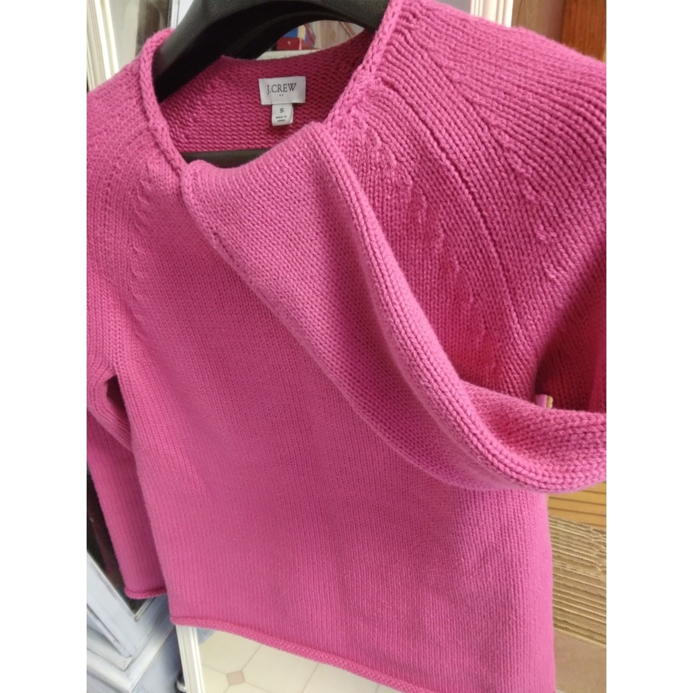 J.Crew sweater magneta pink long fitted  pullover size small